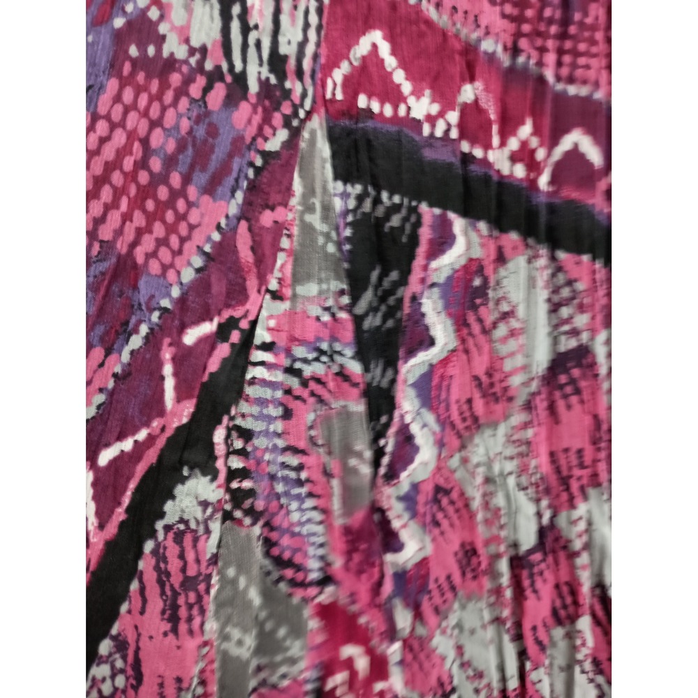 Lark Lane Maxi‎ Skirt Womens 12 Pink Abstract Pleated BOHO Whimsygoth Chiffon - Picture 4 of 11